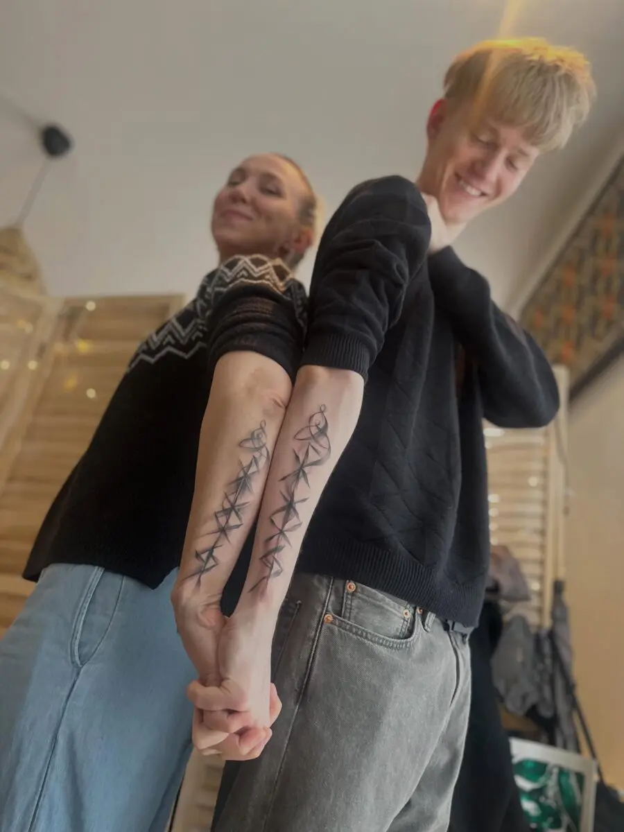 Symbolic mother-son tattoo connection