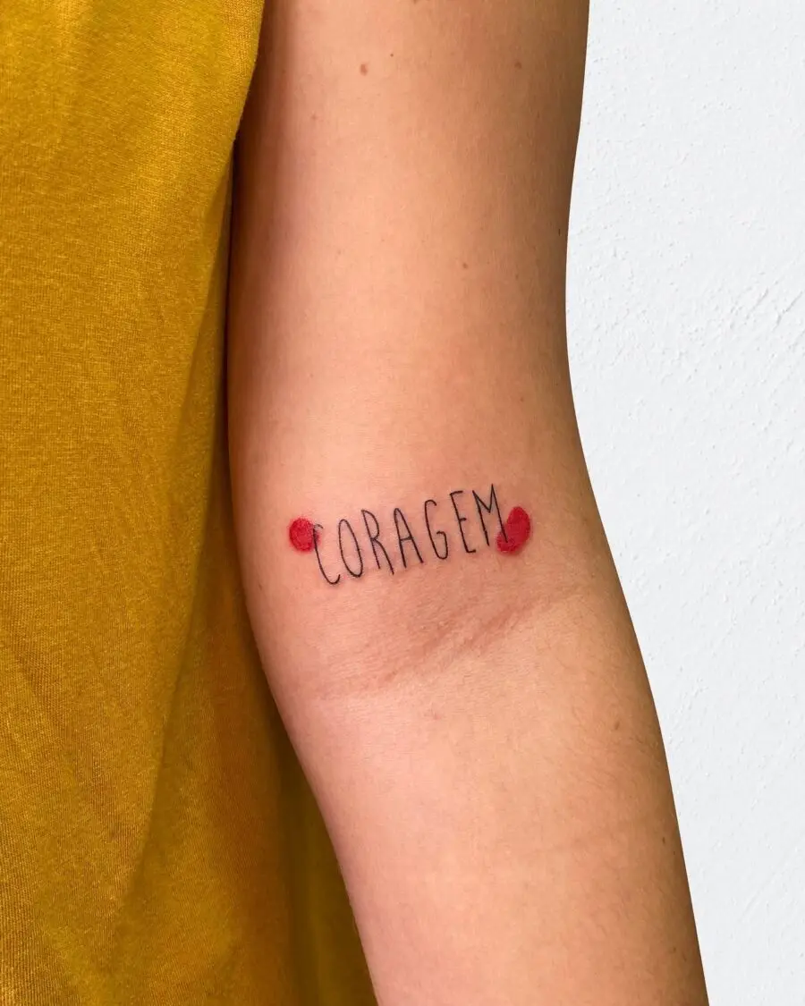 Courage tattoo in a minimalist style