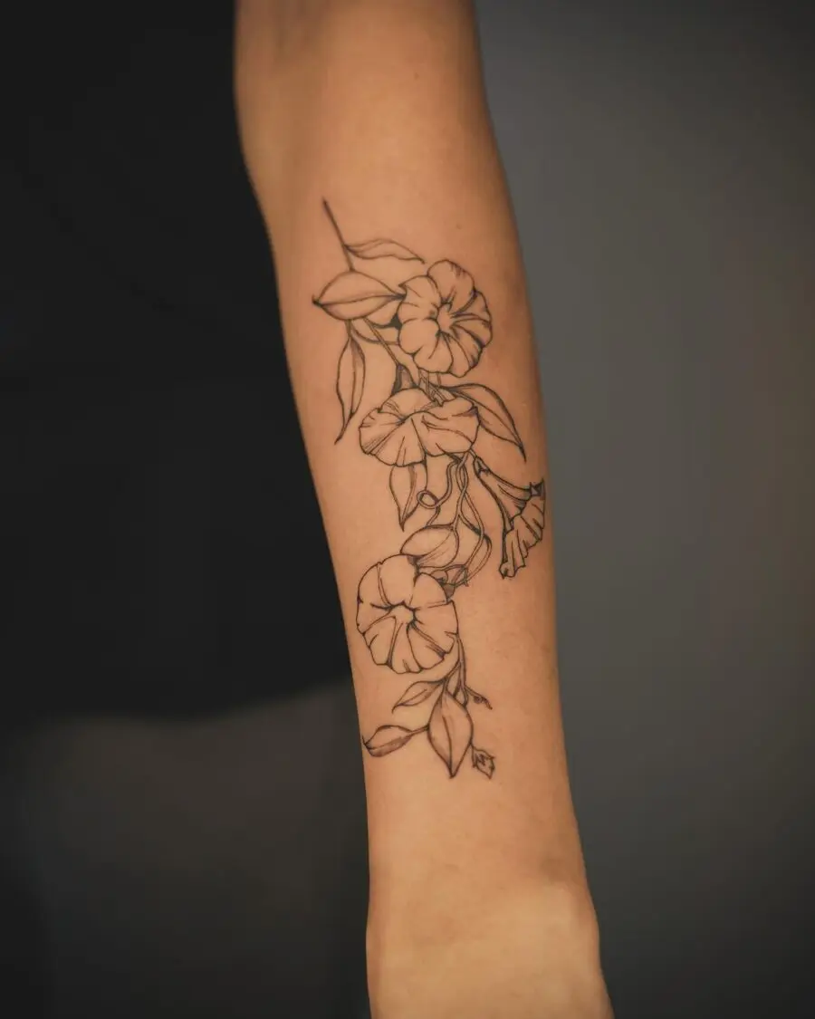 Elegant petunia design for floral tattoo lovers