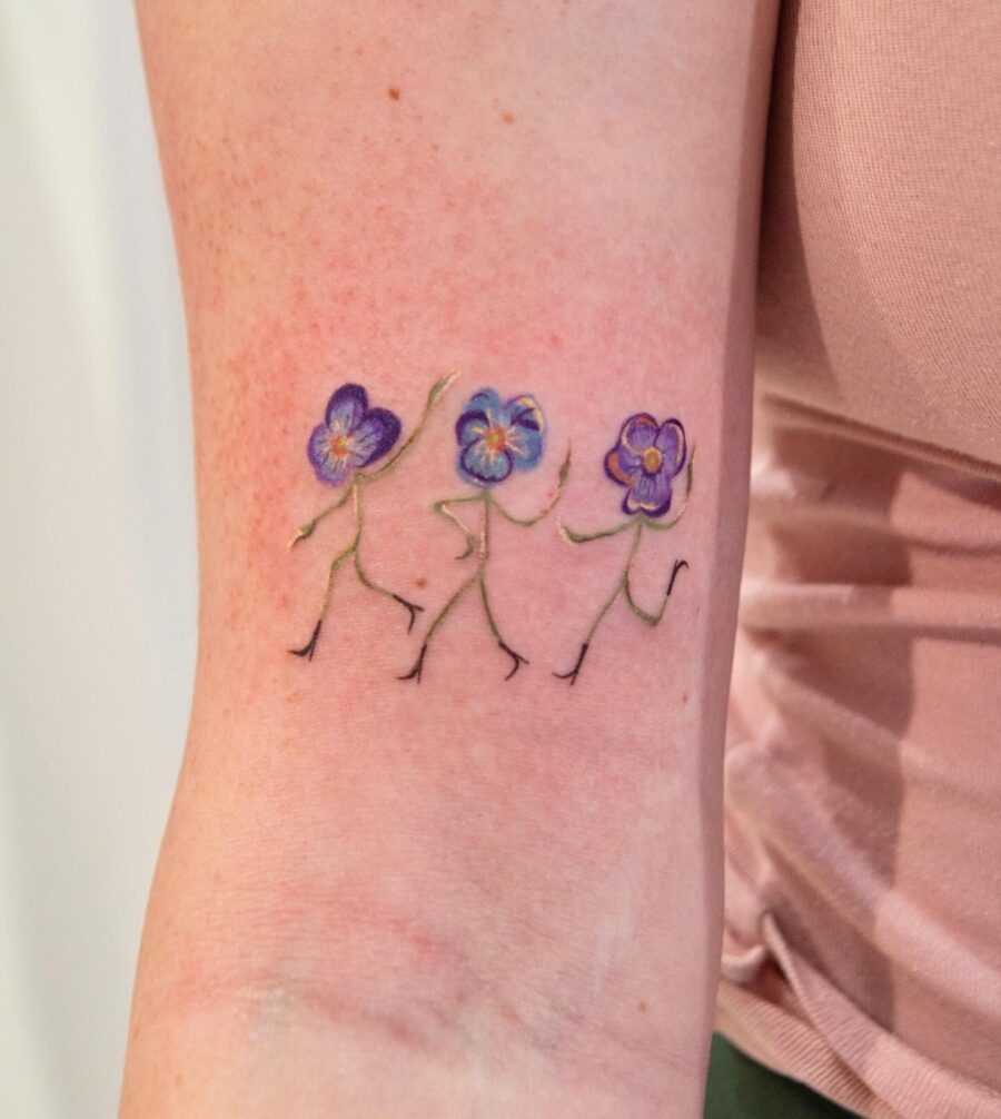 Unique Petunia Tattoos with Playful Characters