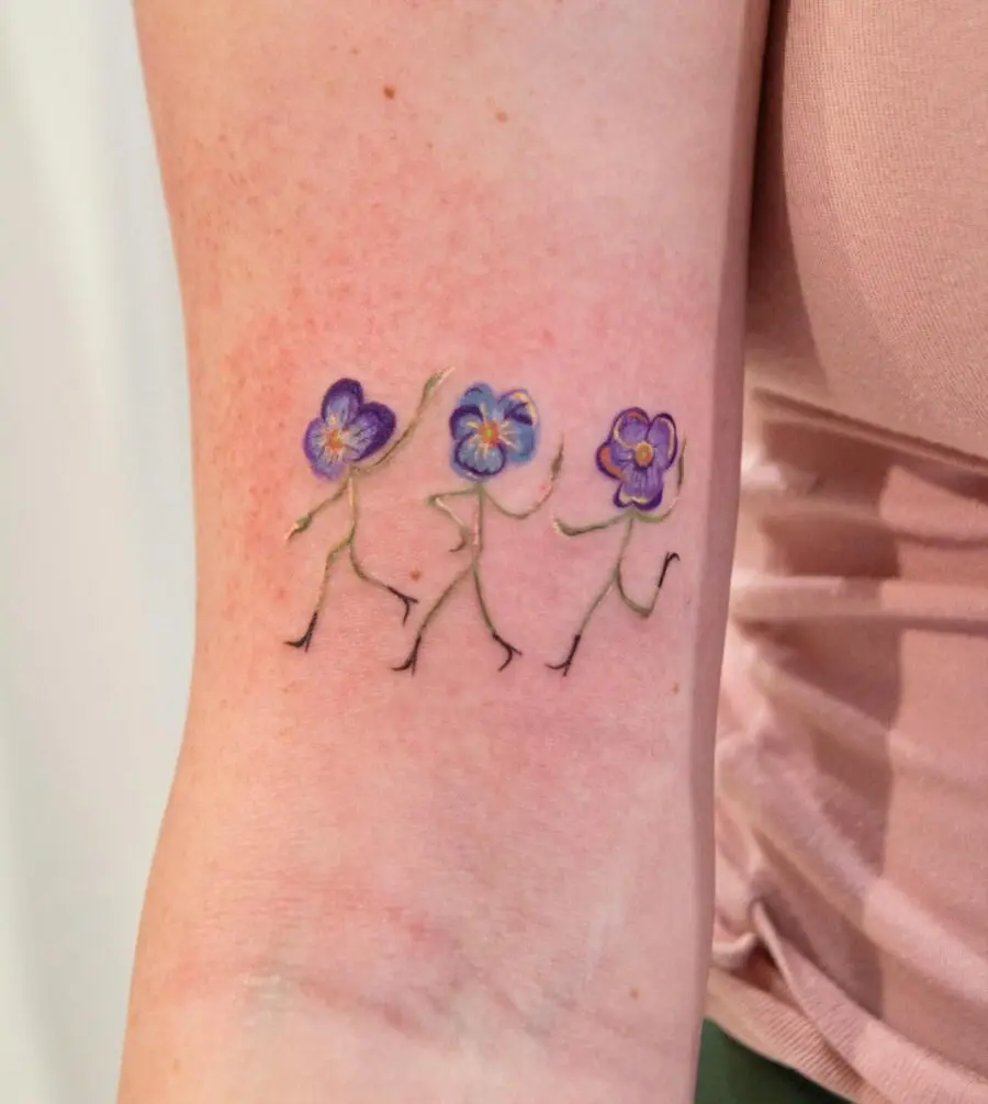 Unique Petunia Tattoos with Playful Characters