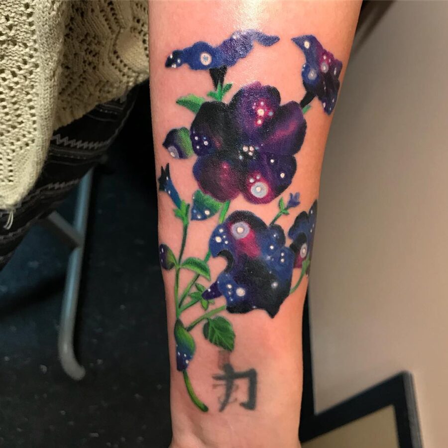 Stunning Vibrant Petunia Tattoo on Arm