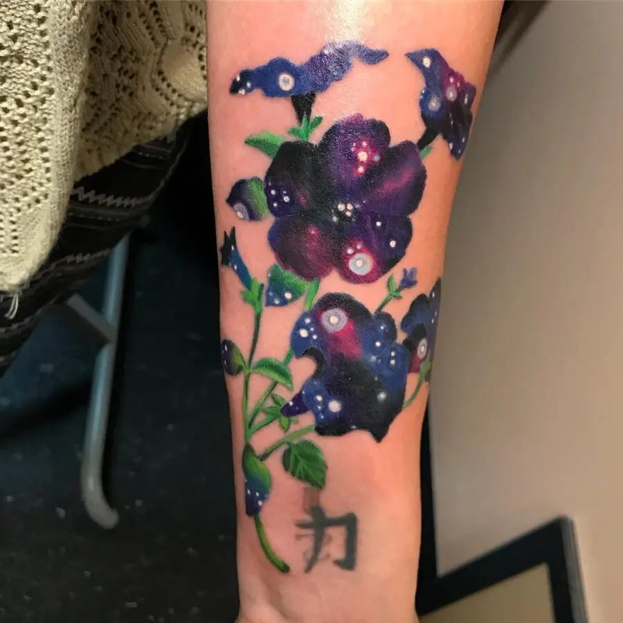 Stunning Vibrant Petunia Tattoo on Arm