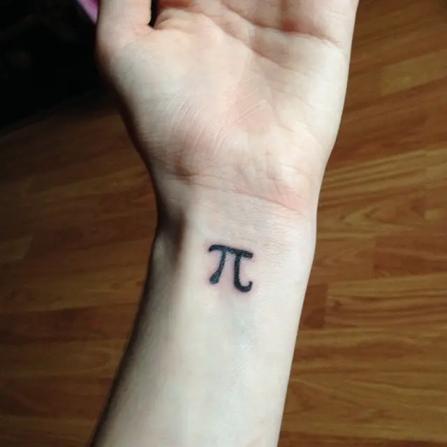 Minimalist Pi Symbol Tattoo on Wrist
