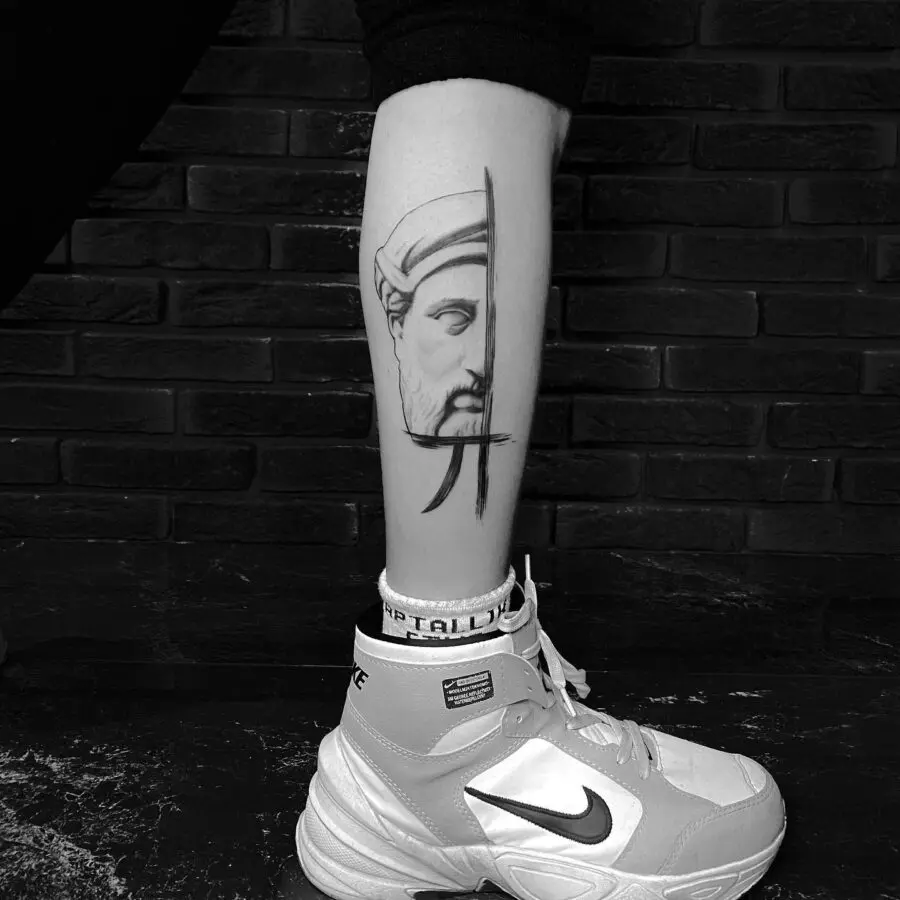 Intricate Pi Symbol Tattoo with a Roman Influence