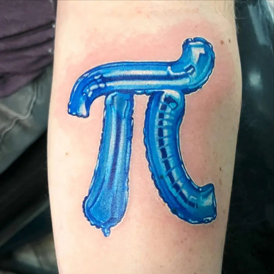 Vibrant and Modern Pi Tattoo Design