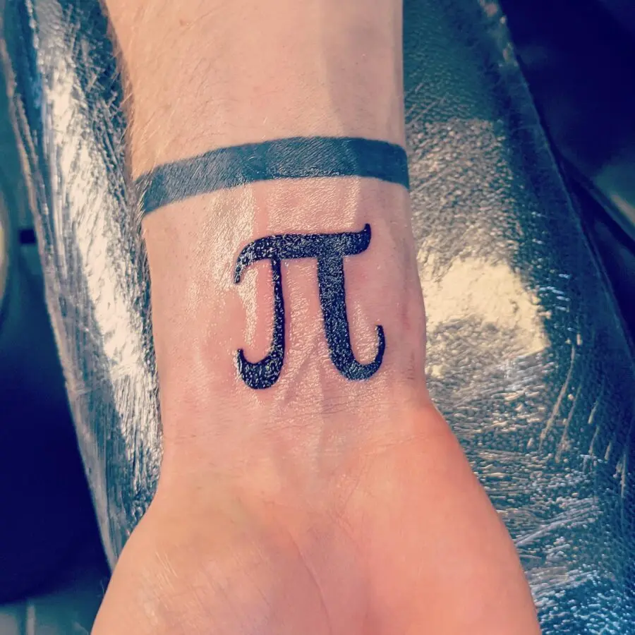 Stylish Pi Tattoo on a Hand