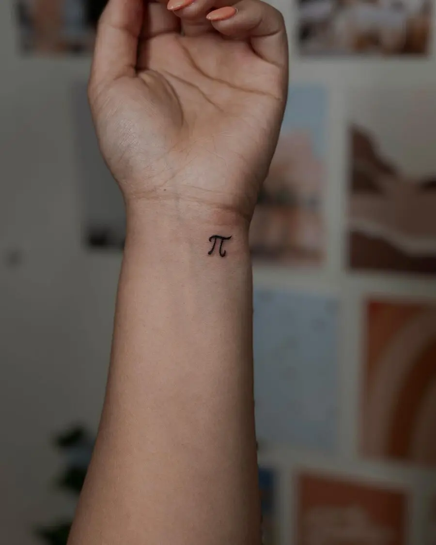 Minimalist Pi Tattoo on the Wrist