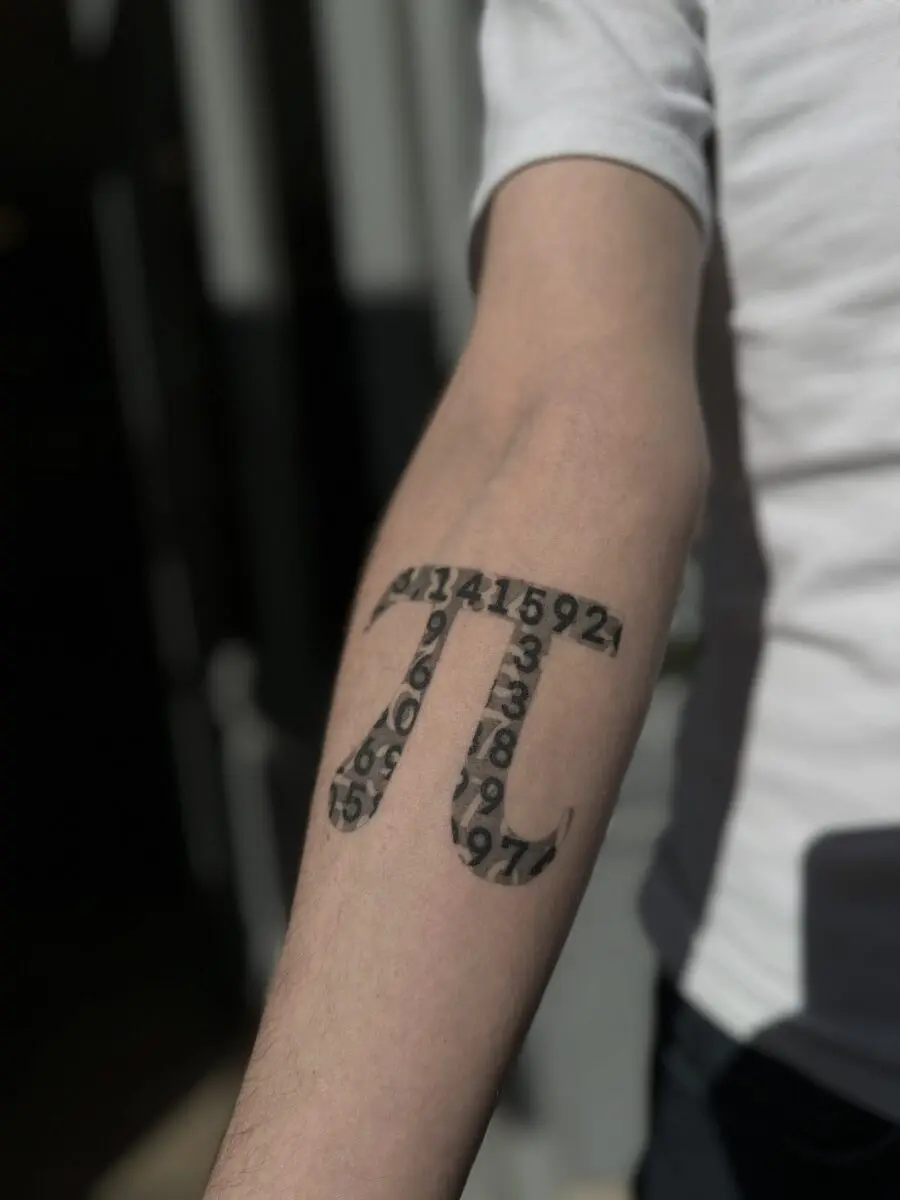 Elegant Pi Tattoo with Numeric Details