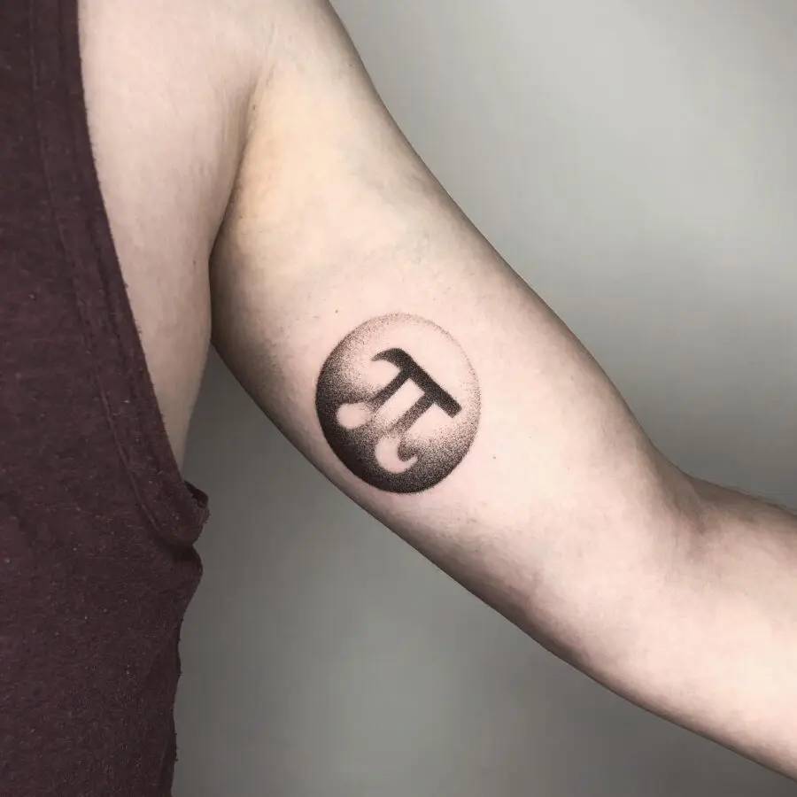 Minimalist Pi Tattoo with Shadow Effect