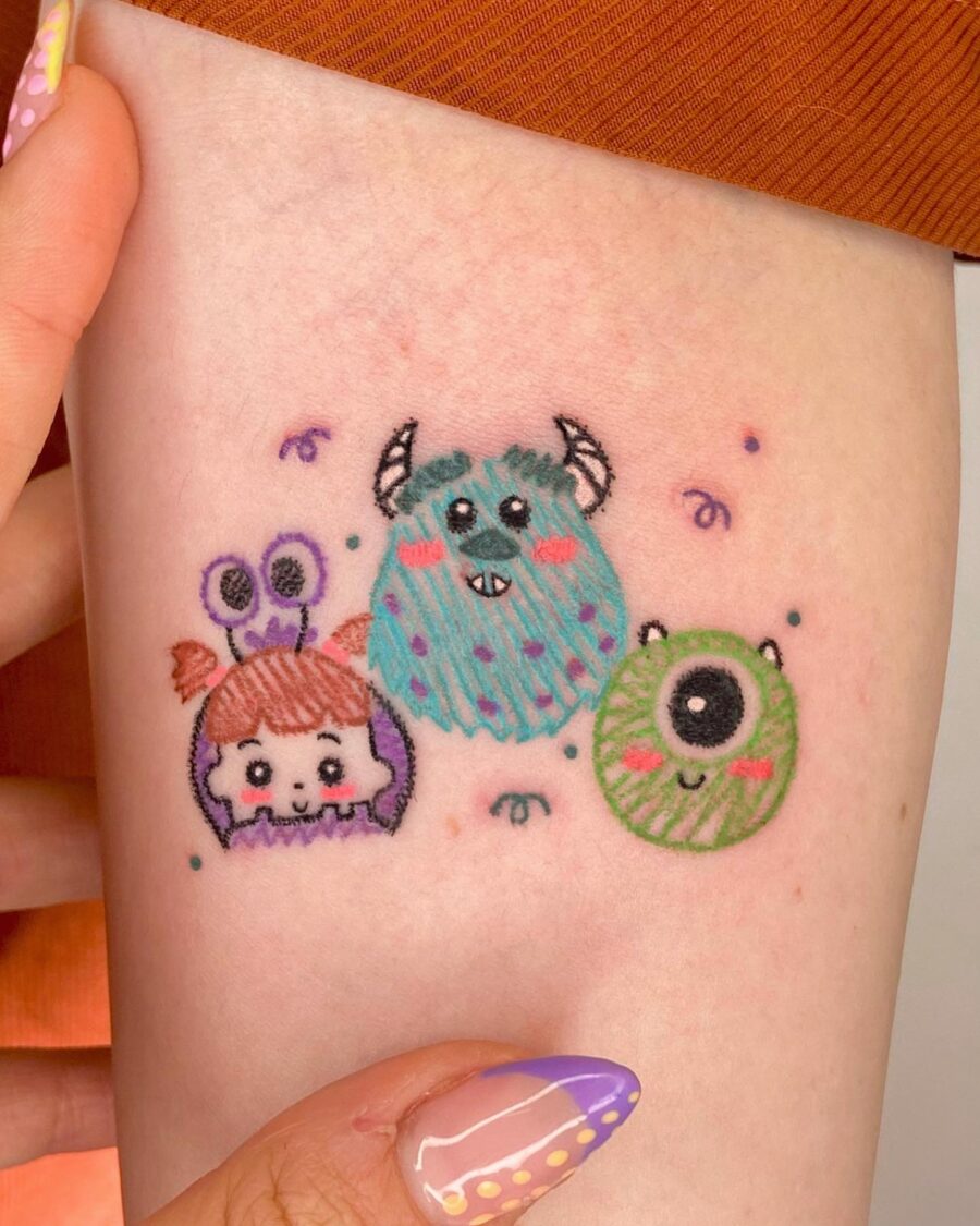 Whimsical cartoon monsters in vibrant colors