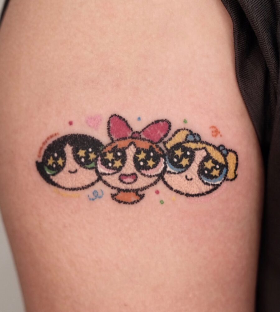 Adorable Powerpuff Girls Tattoo on Display