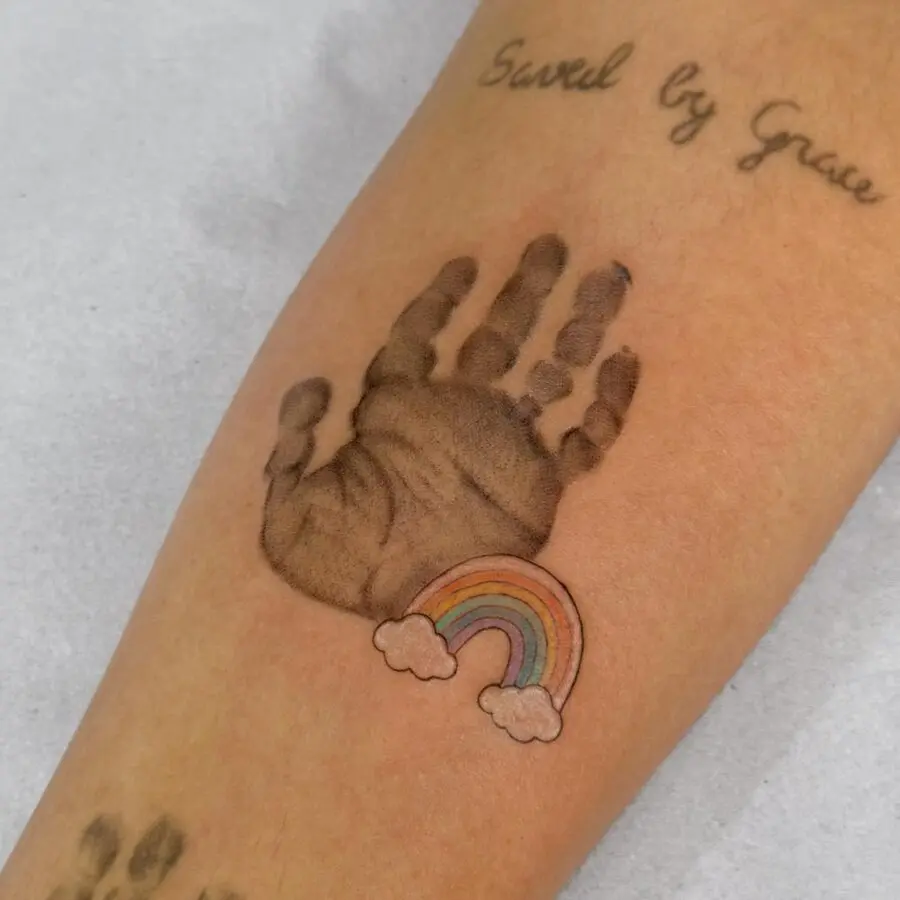 Emotional tribute through rainbow baby tattoo