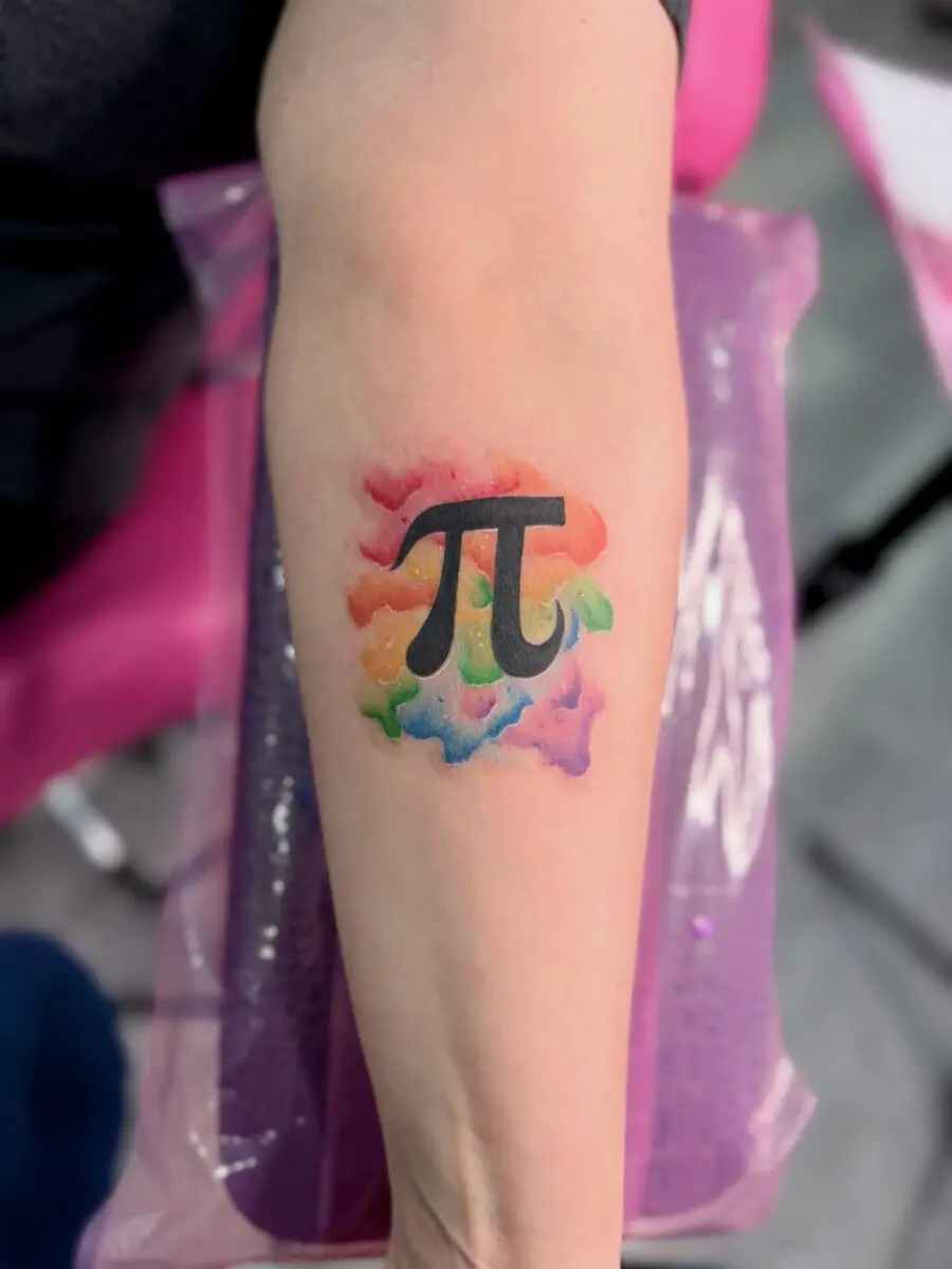 Vibrant Pi Symbol with a Splash of Color