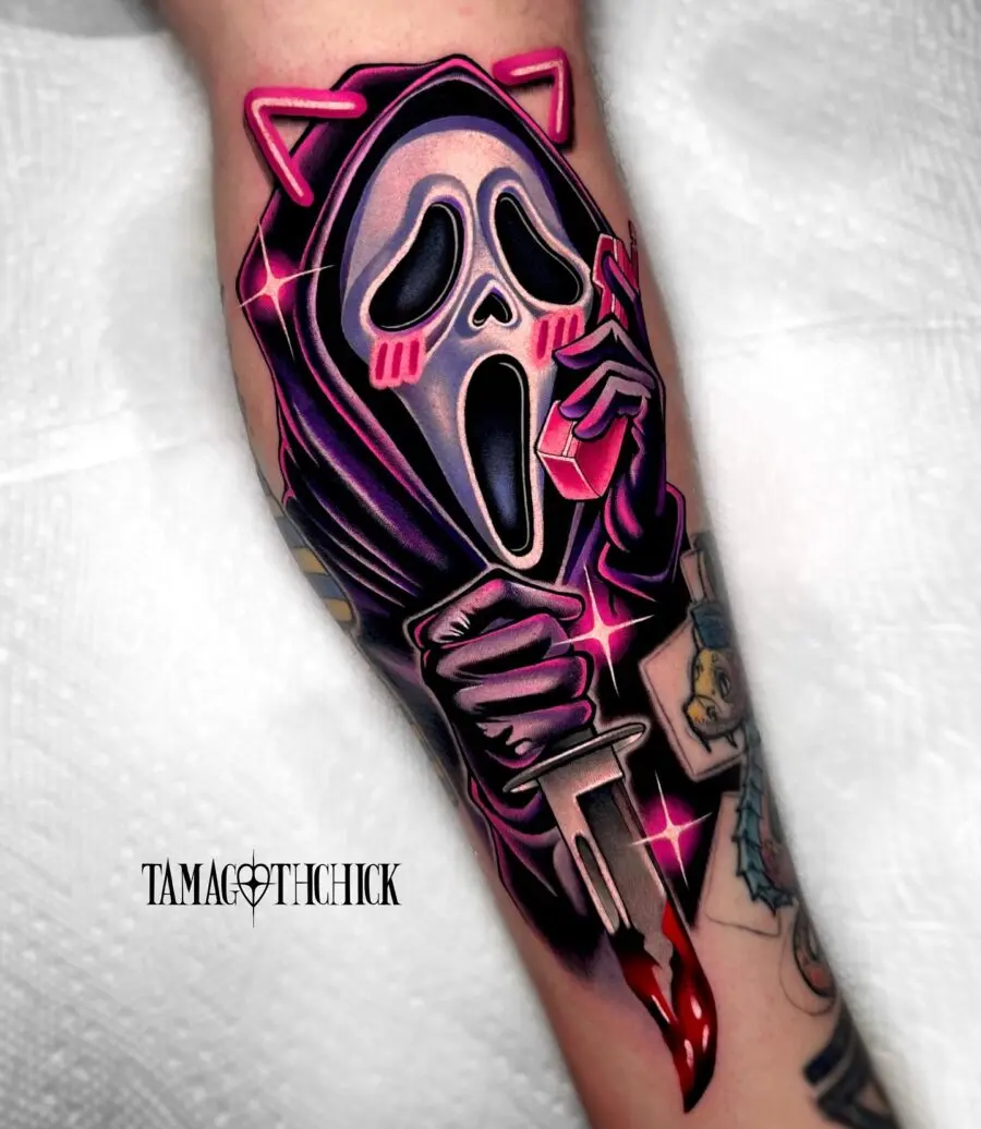 Spooky Scream Character Tattoo Design