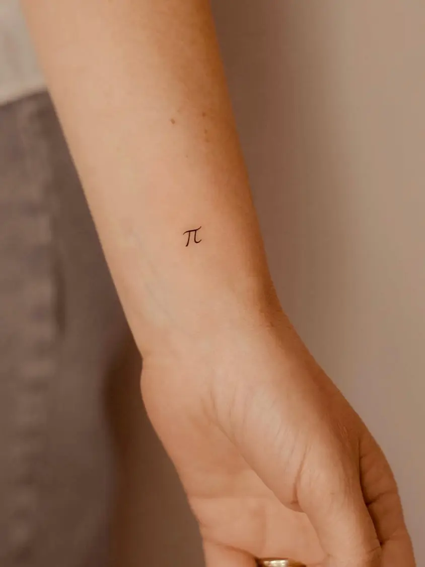 Minimalist Pi Tattoo on Wrist