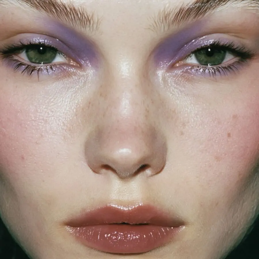 Bold purple eyeshadow enhances small eyes beautifully
