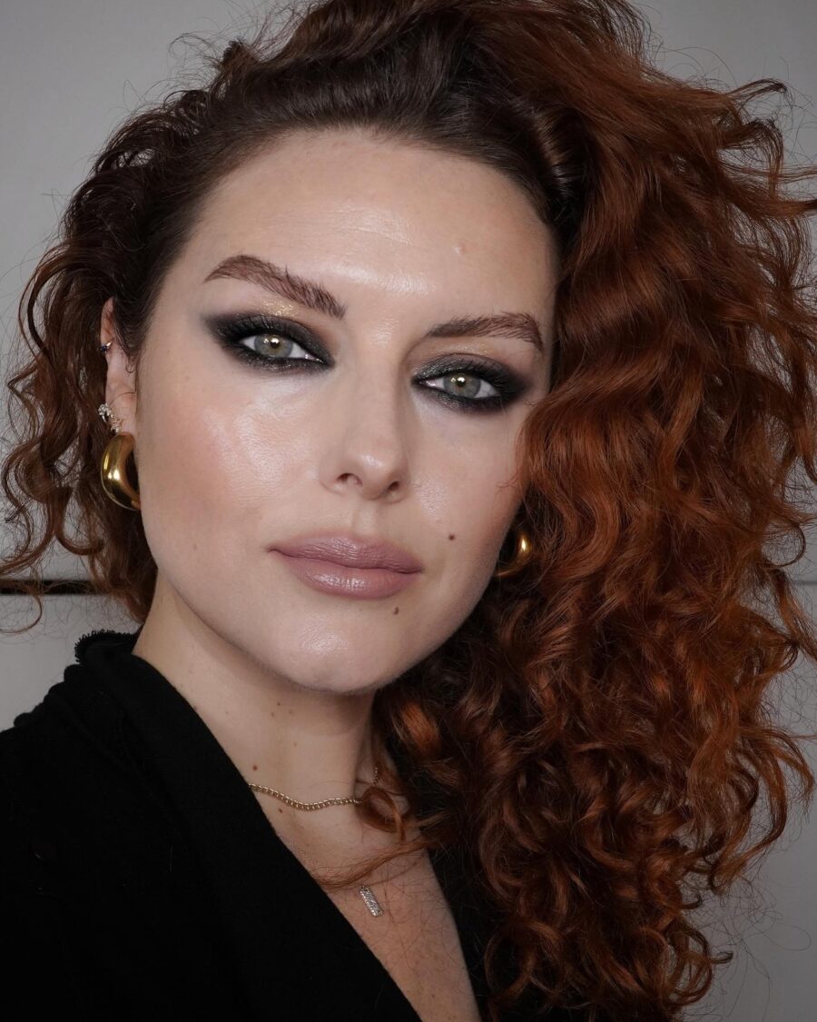 Bold smoky eyes with a natural glow