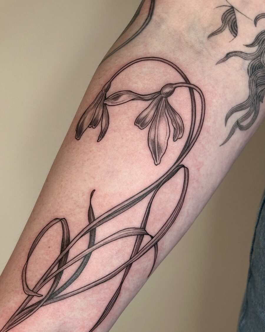 Elegant snowdrop design in minimalist style