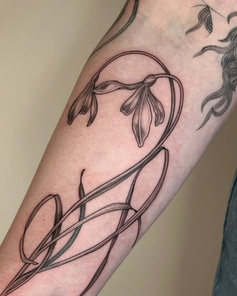 Elegant snowdrop design in minimalist style