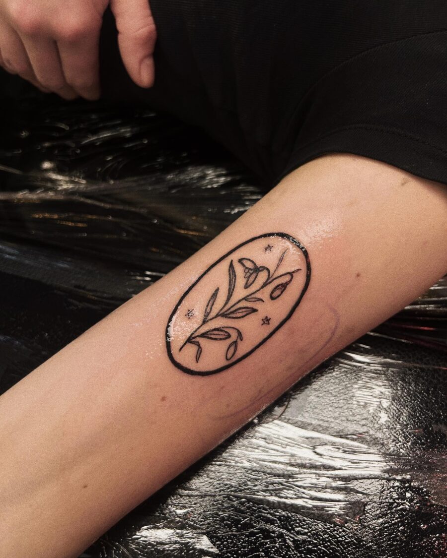 Elegant snowdrop tattoo with minimalist style