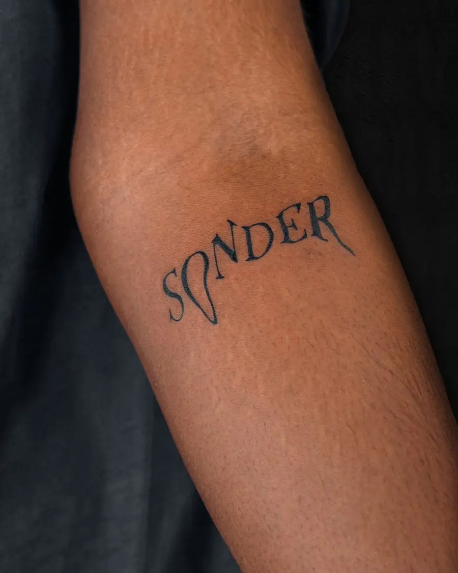 Minimalist One Word Tattoo: Sonder