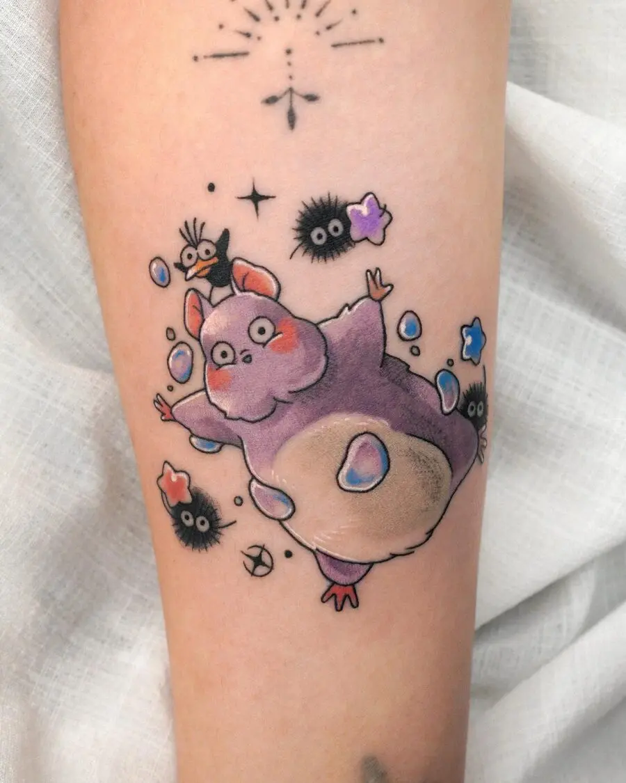 Charming Spirit Creatures from Spirited Away Tattoo