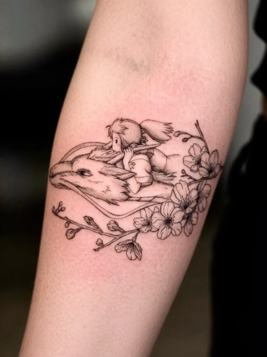 Enchanting Spirited Away Tattoo Design