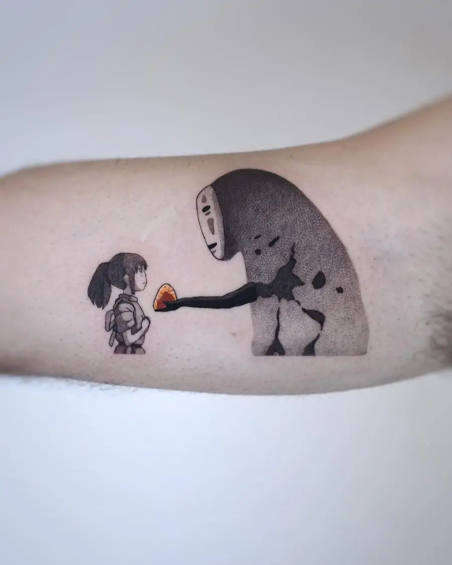 Charming tattoo of Chihiro and No-Face