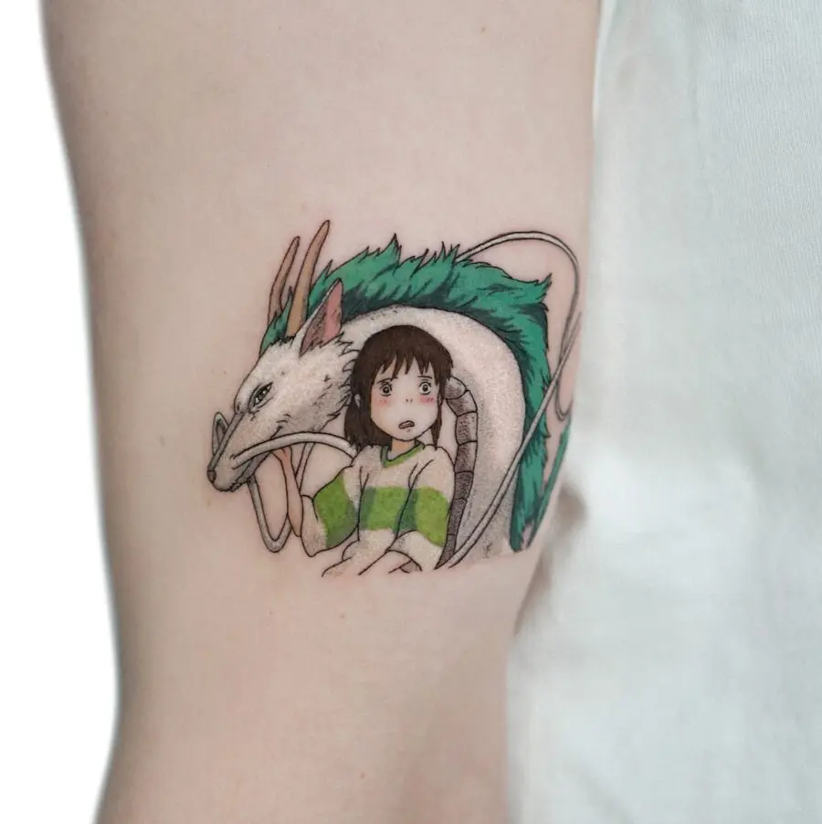 Enchanting Spirited Away Character Tattoo Design
