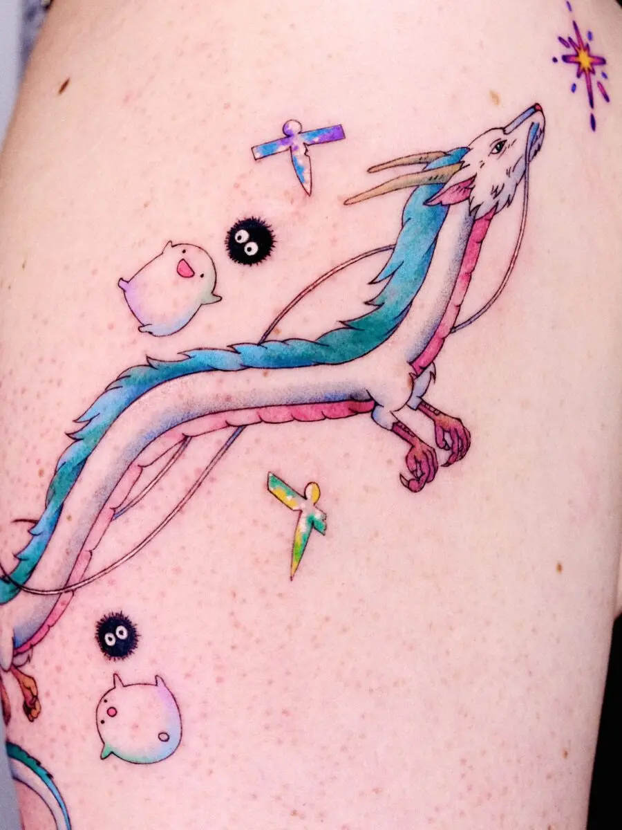 Colorful design featuring Spirited Away dragon