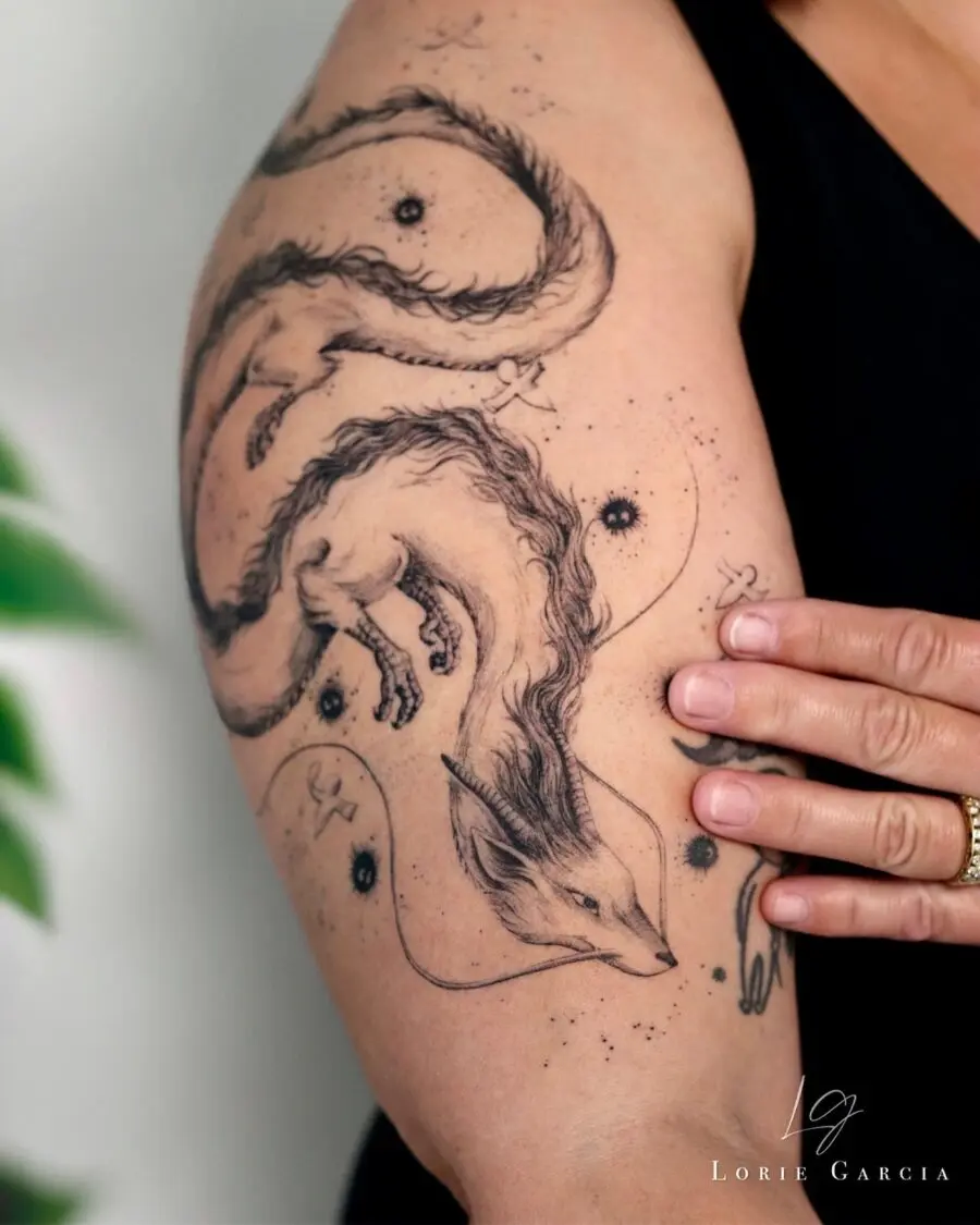 Elegant Dragon Tattoo Inspired by Spirited Away
