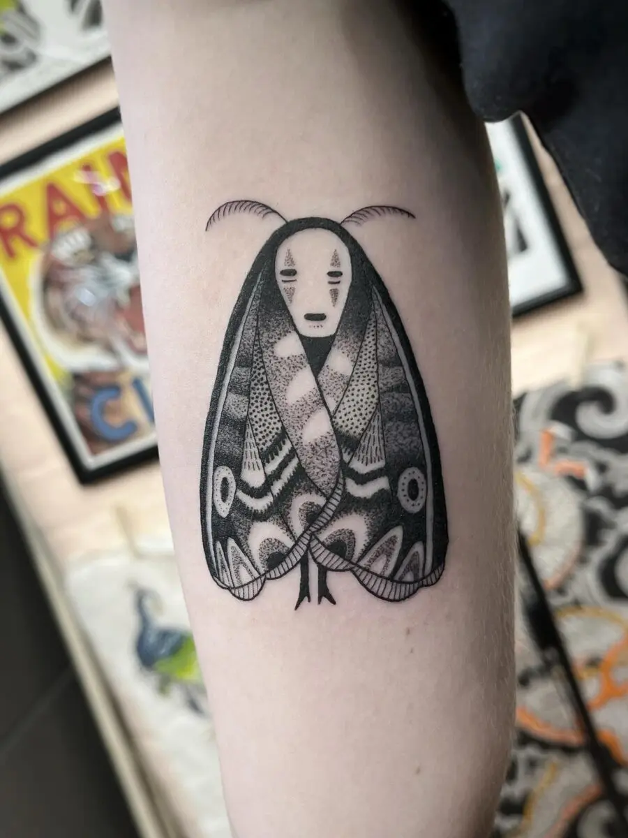 Unique Moth Tattoo Inspired by Spirited Away