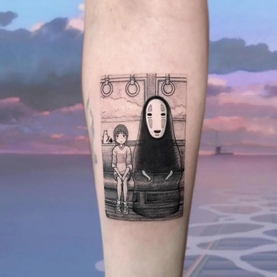 Charming Spirited Away Tattoo of No-Face