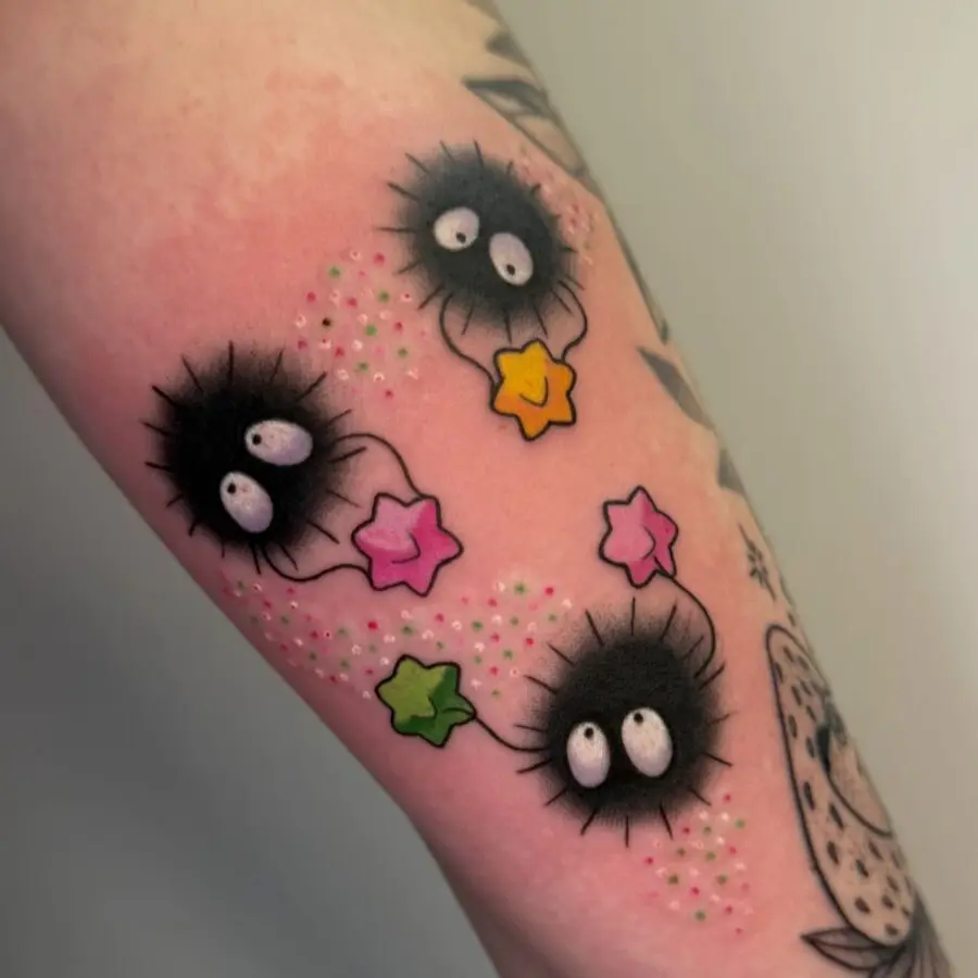 Charming No-Face and Sprites Tattoo Design