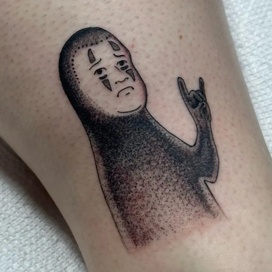 Unique No-Face Tattoo Design for Spirited Away Fans
