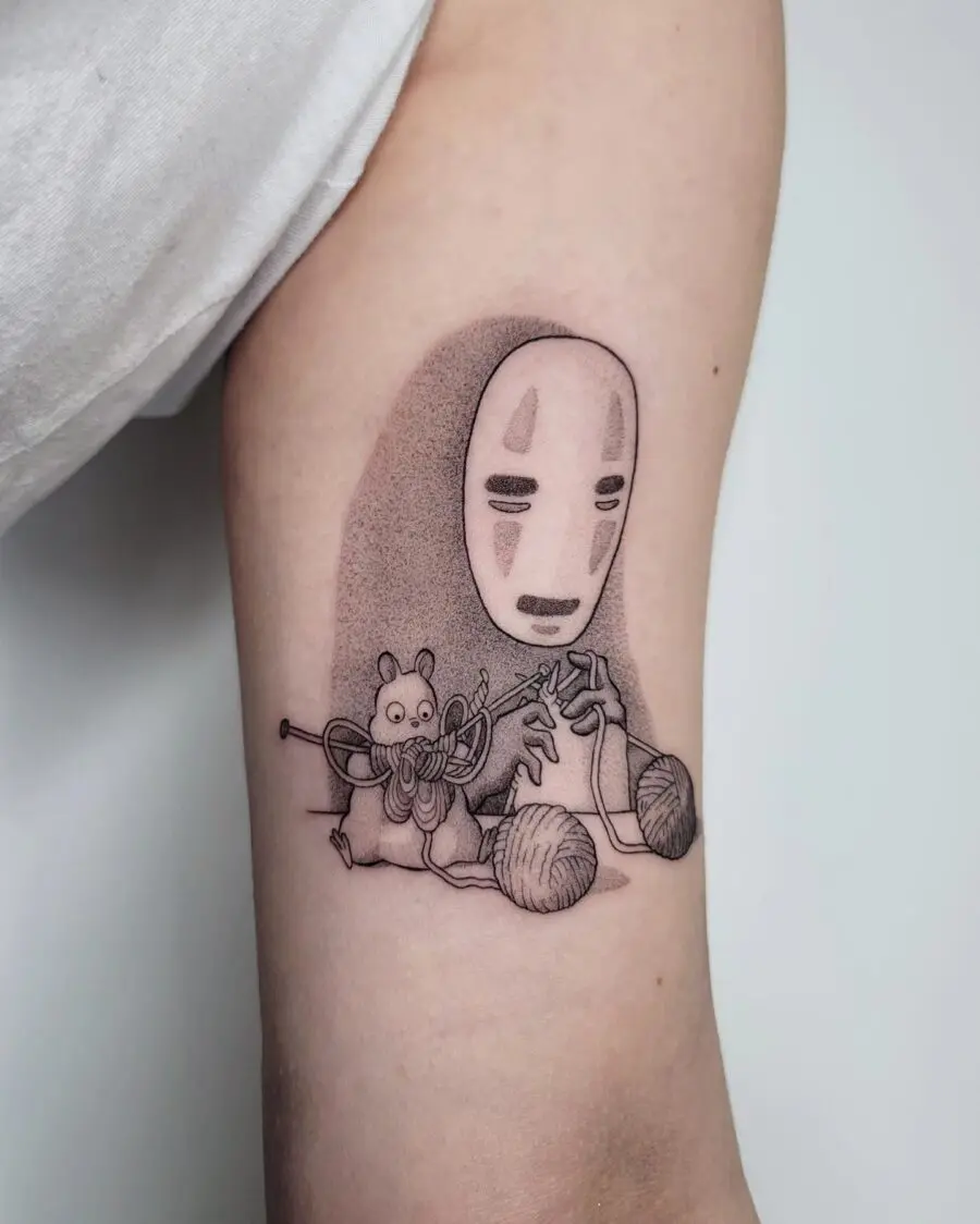 No-Face with Yarn: A Unique Tattoo Design