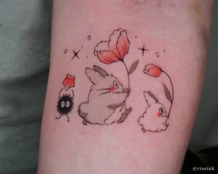 Charming Spirited Away Bunny Tattoo Design