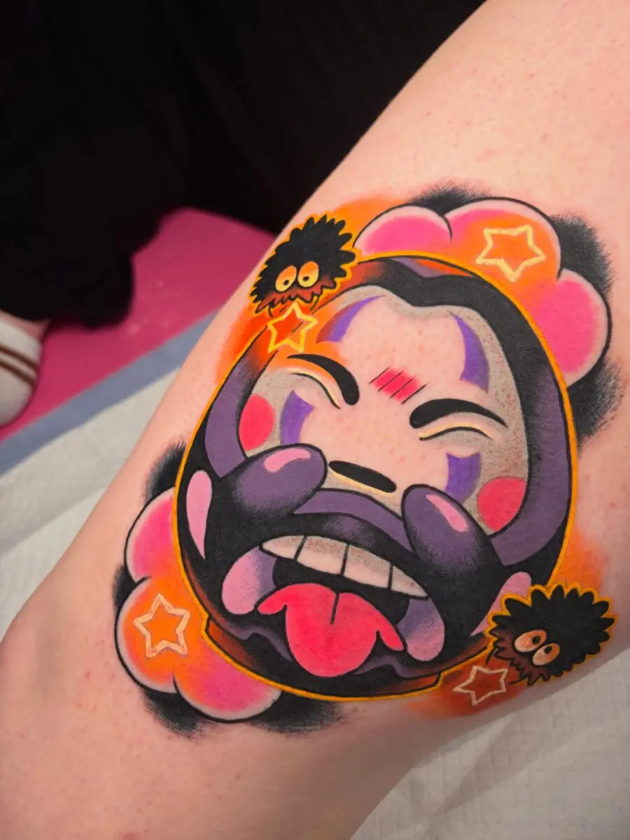 Dynamic tattoo inspired by Spirited Away characters