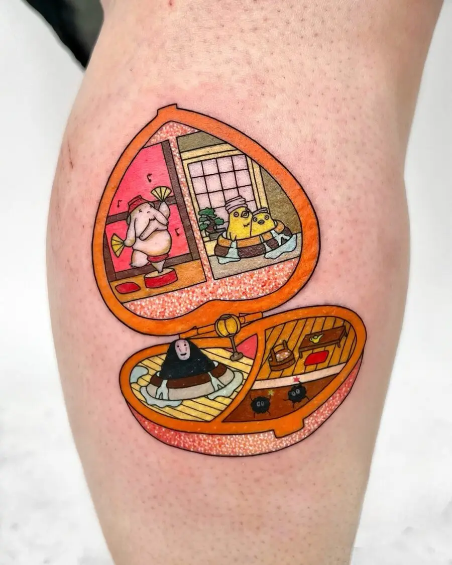 Charming Spirited Away Tattoo with Iconic Characters