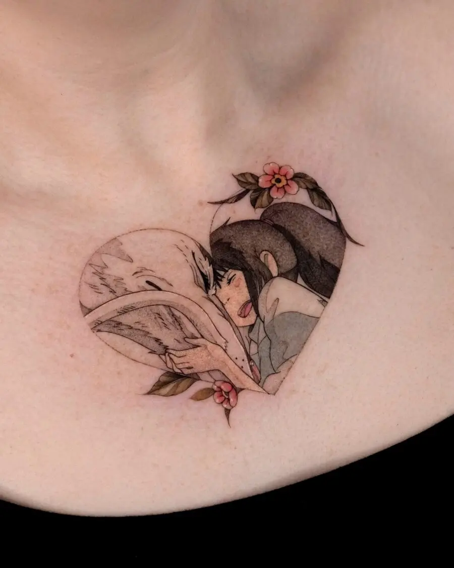 Heartwarming Spirited Away Tattoo Design