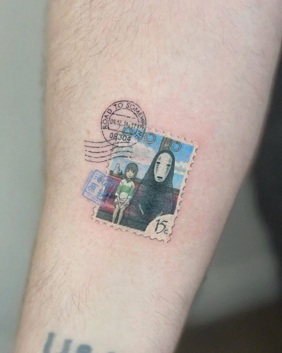 Unique tattoo capturing Spirited Away's nostalgia