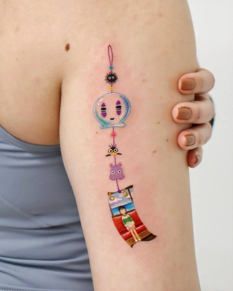 Whimsical Spirited Away Tattoo Design