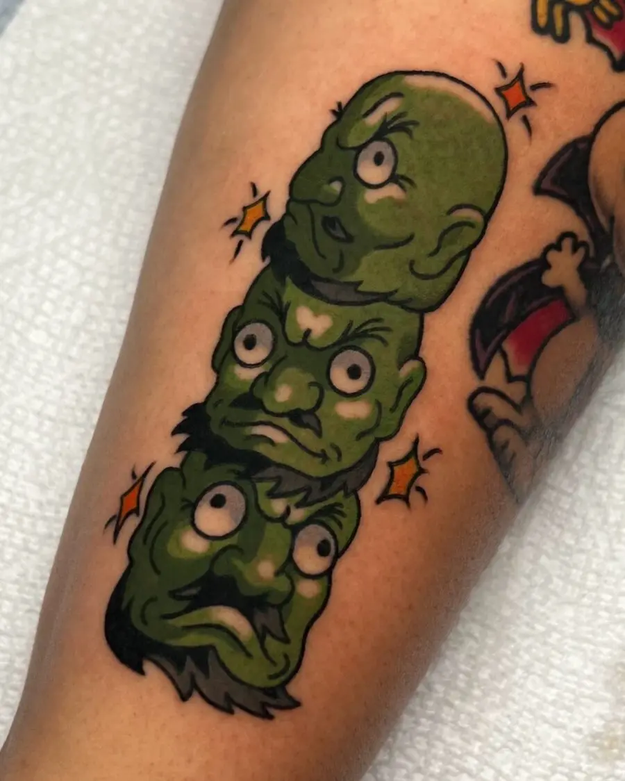 Unique depiction of green faces from Spirited Away