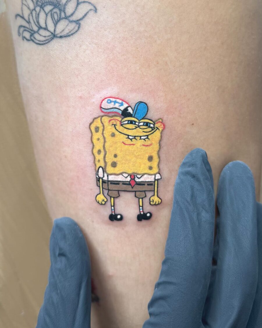 Fun and quirky Spongebob tattoo design