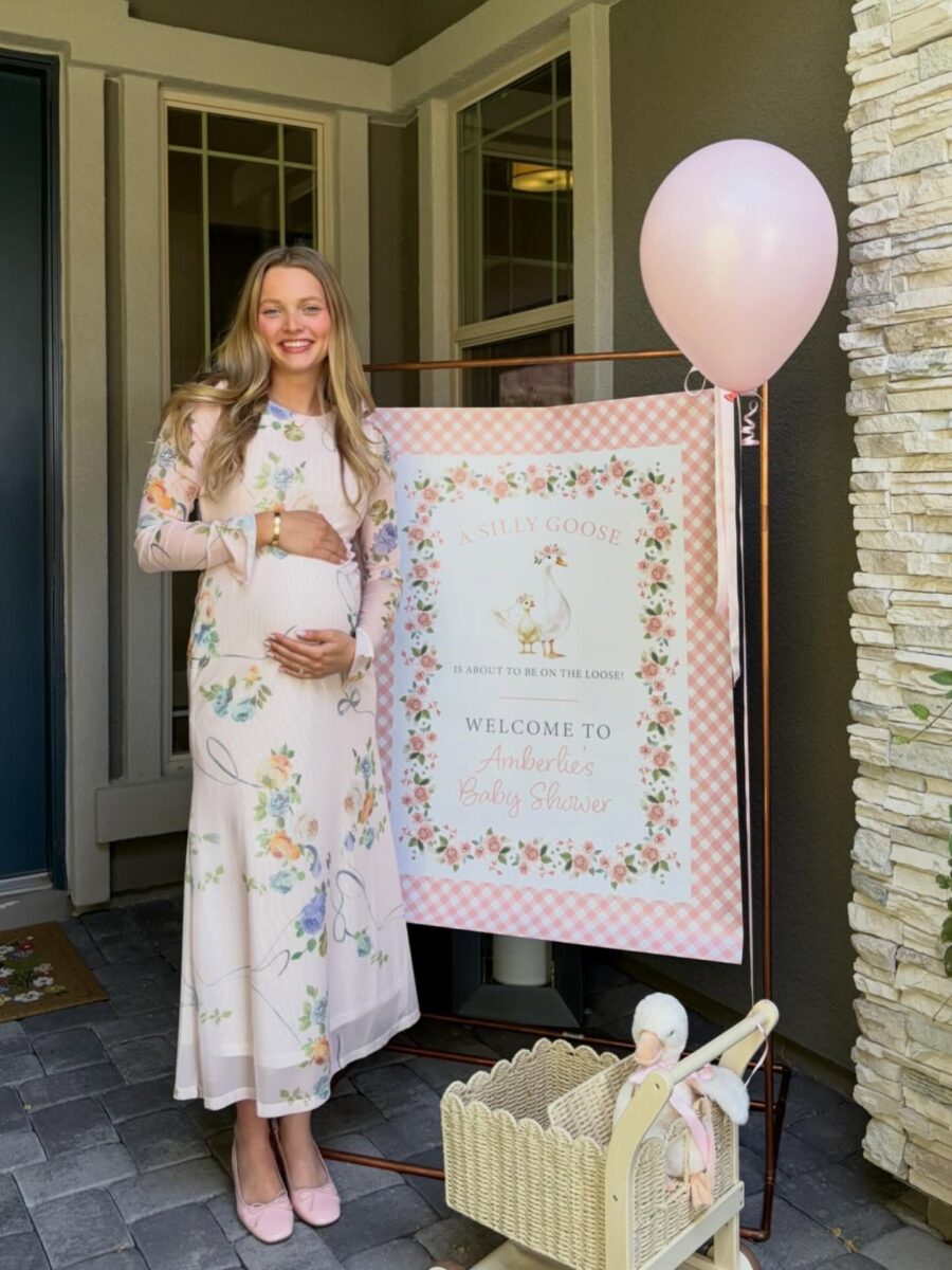 Charming floral dress for a stylish baby shower