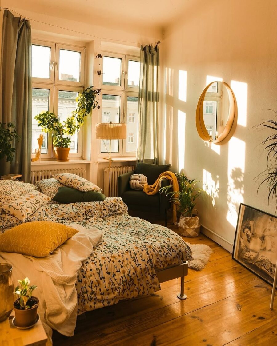 Bright and cozy sunlit bedroom inspiration