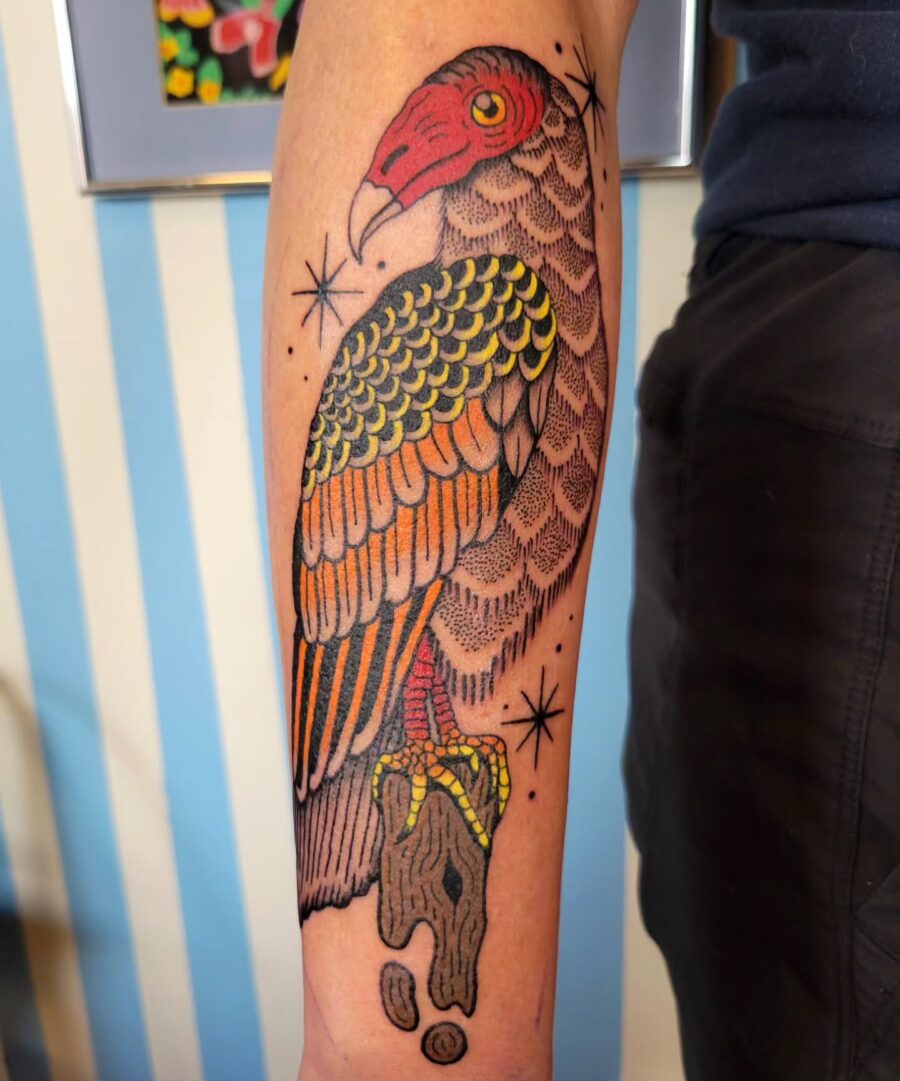 Stylish Turkey Tattoo with Bold Colors