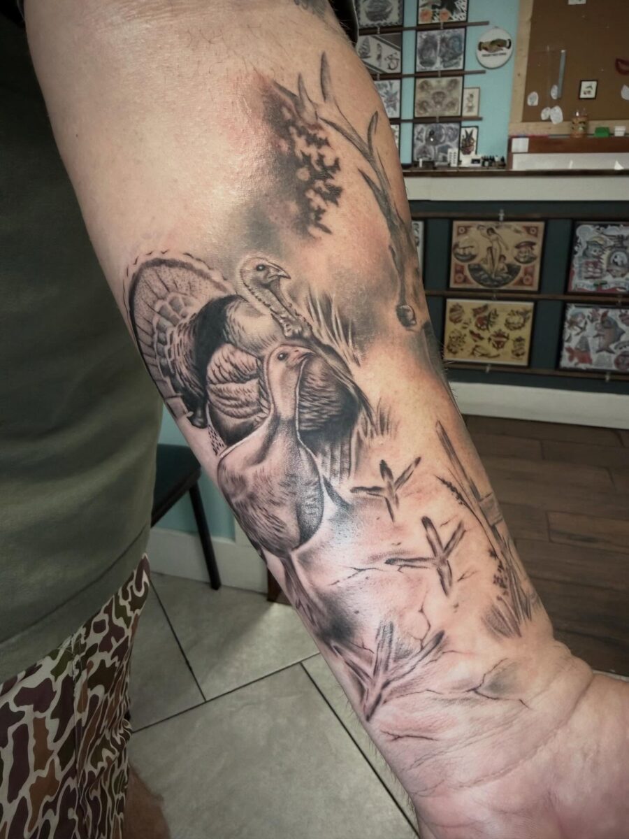 Stunning turkey tattoo showcasing natural beauty