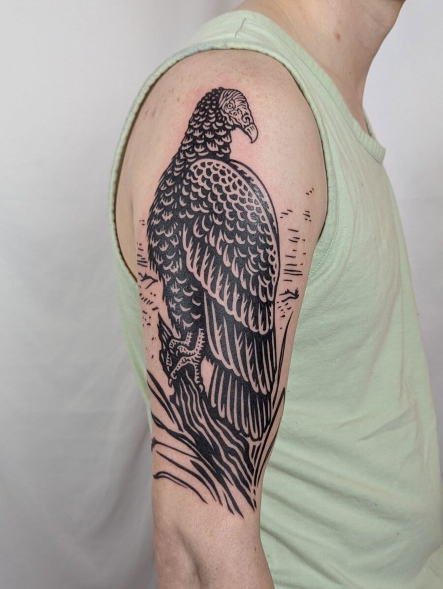Stylized Turkey Tattoo in Black Ink